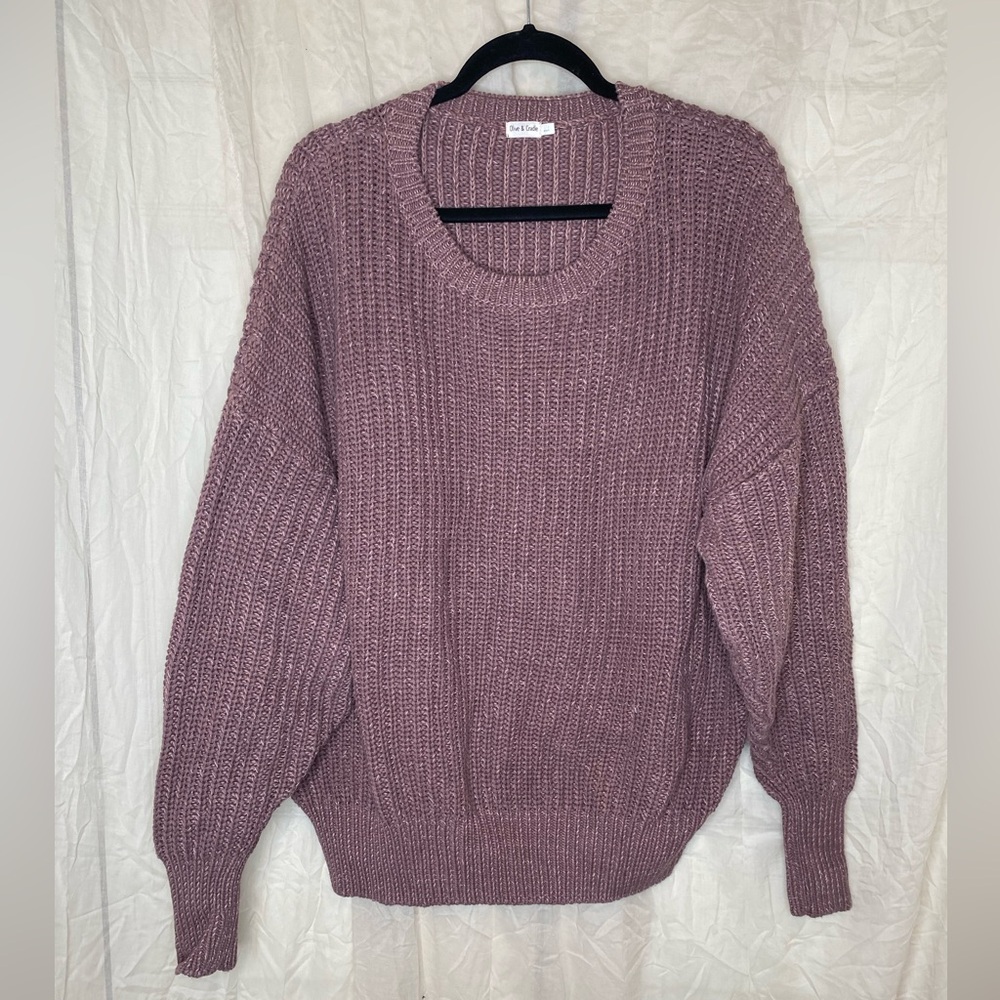 Olive&Cradle 100% cotton mauve knit sweater XL